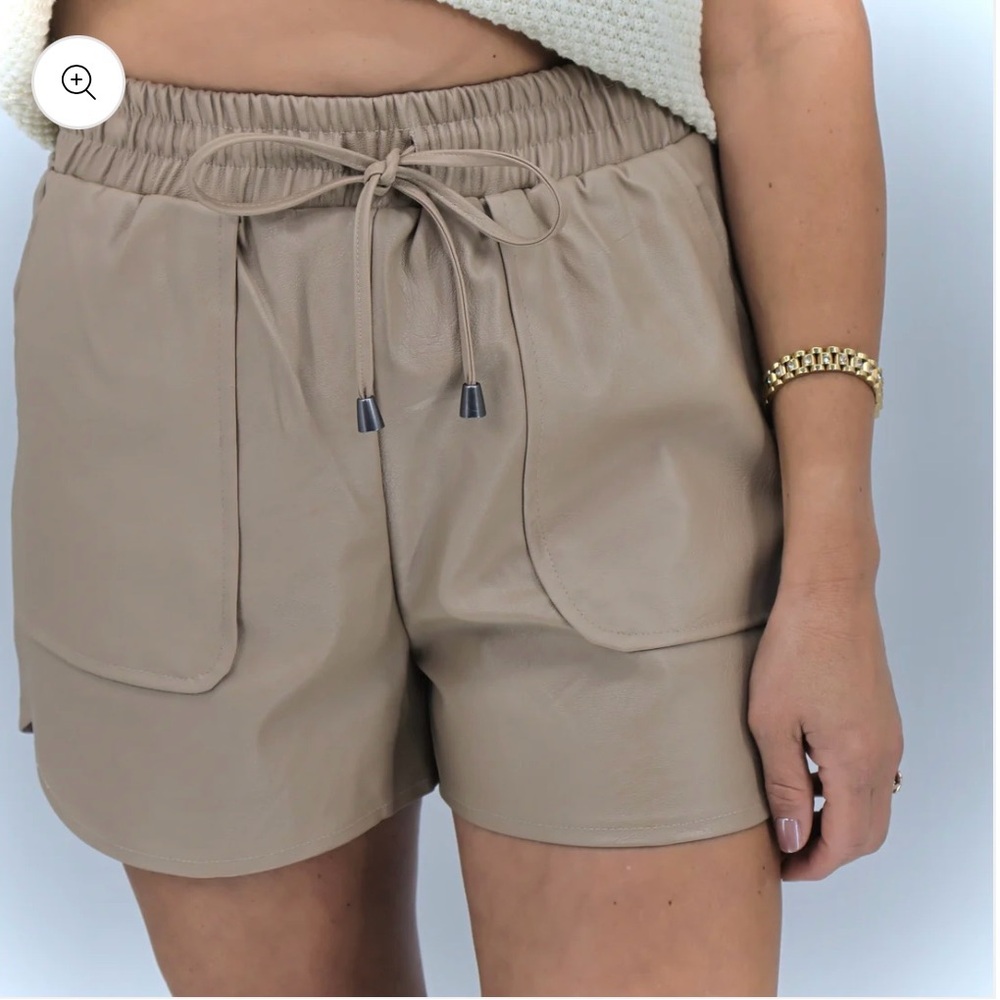 Women's Faux Leather Tan Shorts by New In (Very J) - size S NWOT